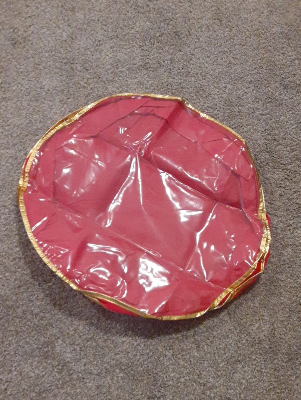 Wreath Storage Tote — Red and Gold